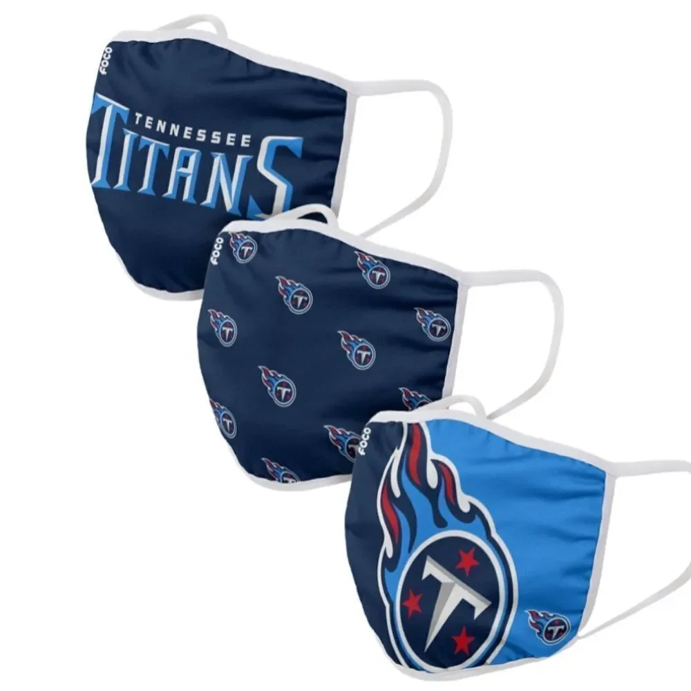 TENNESSEE Titans NFL Face Mask Covering 3-Pack Licensed NWT retail $24